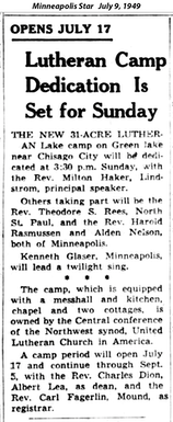 MStar 1949-07-09 chisago city lutheran bible camp